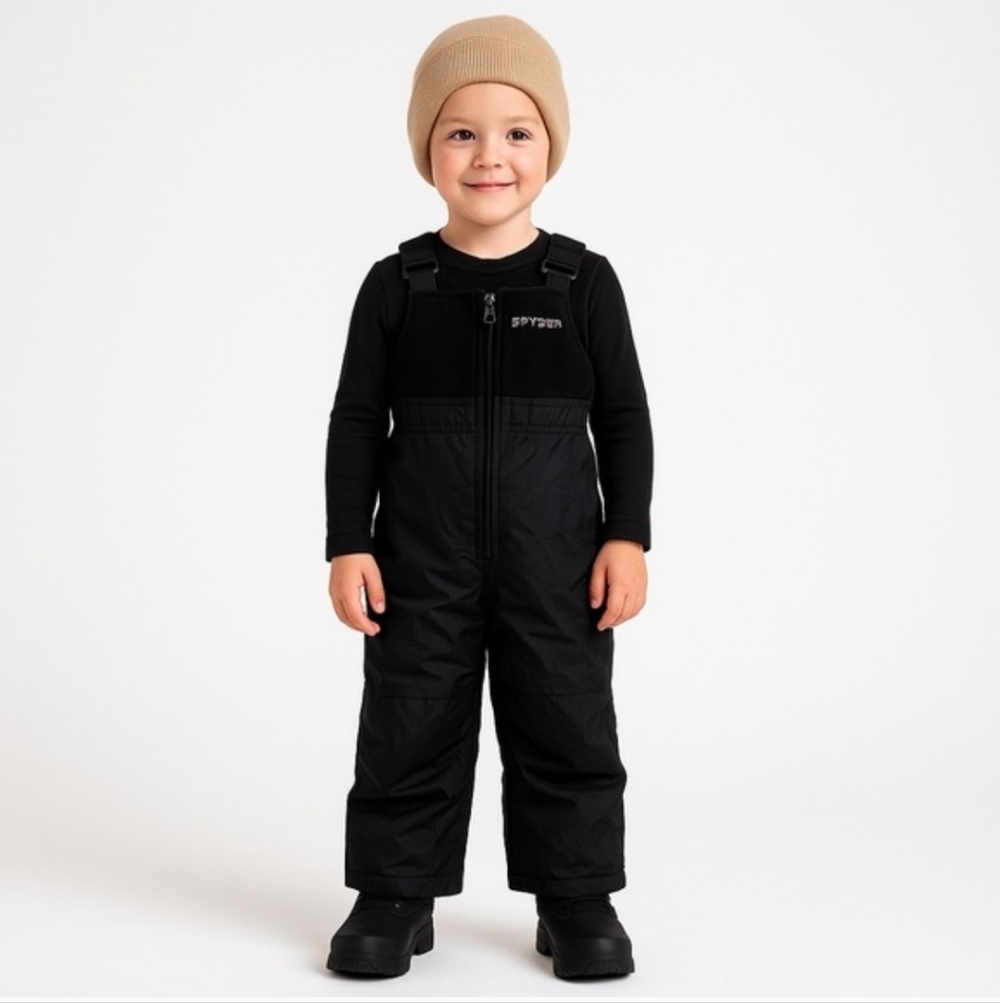 2T Spyder Kids Black Snow Bib